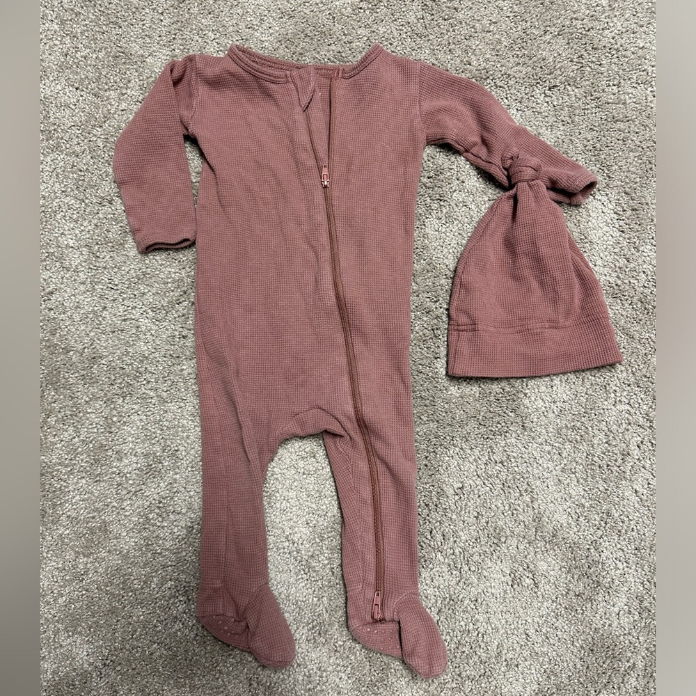 Quincy Mae Footie and Hat Set, 6-12 mo